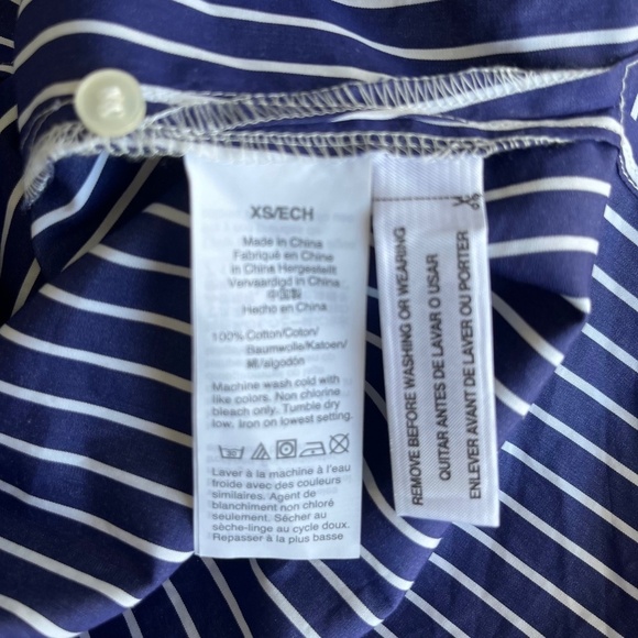 NWOT J. Crew Thomas Mason Poplin Striped Shirt | Size XS - Picture 8 of 8